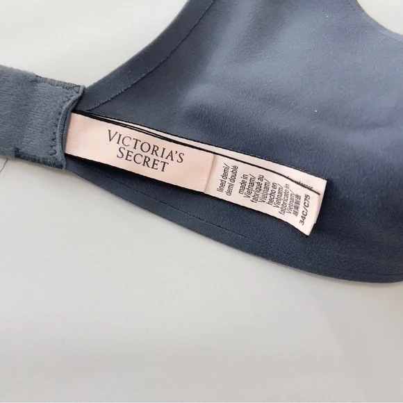 VICTORIA SECRET size 34c Blue Gray Adjustable Strap Hook Closure TcShirt Bra - Picture 4 of 7